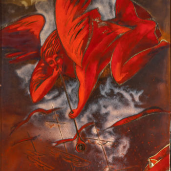 Malerei mit dem Titel "КРАСНЫЙ АНГЕЛ" von Olga Lysenkova, Original-Kunstwerk