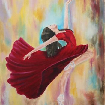 Painting titled "Ballerina" by Olga Mart, Original Artwork, Oil