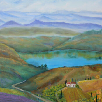 Painting titled "France Provence pai…" by Olga Mart, Original Artwork, Oil