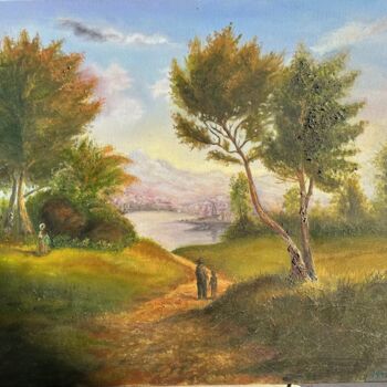 Painting titled "Journey through an…" by Olga Minasyan, Original Artwork, Oil