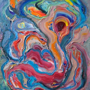 Malerei mit dem Titel "Oil painting "Abstr…" von Olga Nikanchikova, Original-Kunstwerk, Öl