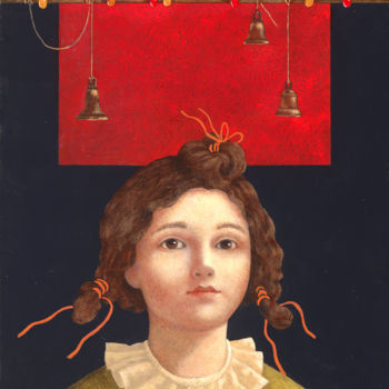 Peinture intitulée "Bellflower" par Olga Oreshnikov, Œuvre d'art originale, Huile