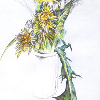 Drawing titled "Spring bouquet with…" by Olga Osipenko (Mariaiva), Original Artwork, Conté