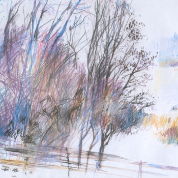 Рисунок под названием "Spring wind on the…" - Olga Osipenko (Mariaiva), Подлинное произведение искусства, Цветные карандаши