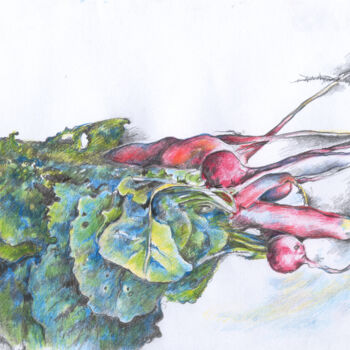 Drawing titled "Still life with fre…" by Olga Osipenko (Mariaiva), Original Artwork, Conté