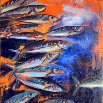 Ζωγραφική με τίτλο "Underwater" από Olga Pascari, Αυθεντικά έργα τέχνης, Λάδι