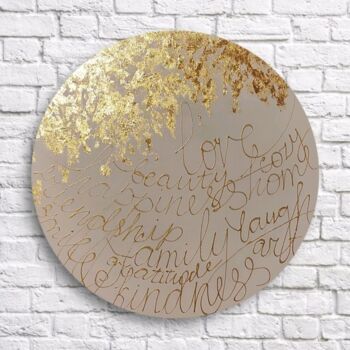 Картина под названием "Golden words. Origi…" - Olga Ponomarenko, Подлинное произведение искусства, Акрил Установлен на Дерев…