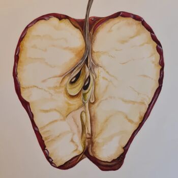 Pittura intitolato "Apple" da Olga Poruchikova, Opera d'arte originale, Acquarello