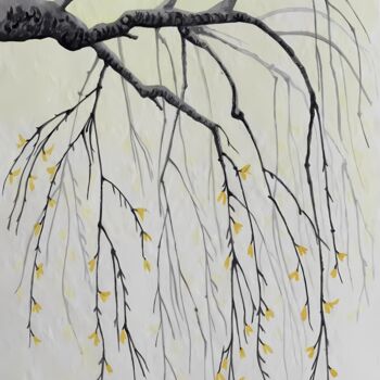 Pintura titulada "Willow in the moonl…" por Olga Poruchikova, Obra de arte original, Acuarela