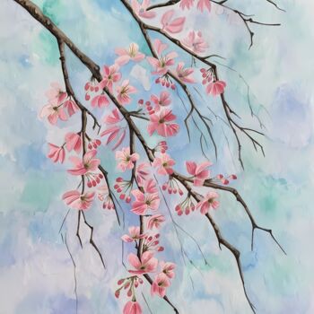 Pintura titulada "Cherry Orchard" por Olga Poruchikova, Obra de arte original, Acuarela
