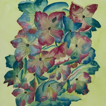 Картина под названием "Carnival of flowers" - Olga Poruchikova, Подлинное произведение искусства, Акварель
