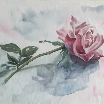 Pittura intitolato "Pink Harmony" da Olga Poruchikova, Opera d'arte originale, Acquarello