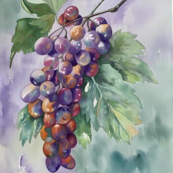 Painting titled "Grape" by Olga Poruchikova, Original Artwork, Watercolor