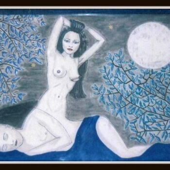 Painting titled "LA CREATION D'EVE" by Olga Recio, Original Artwork