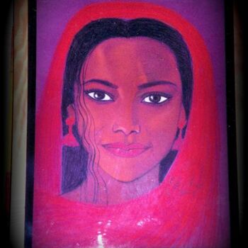 Painting titled "FEMME ROUGE" by Olga Recio, Original Artwork