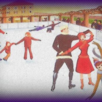 Painting titled "LA PATINOIRE" by Olga Recio, Original Artwork