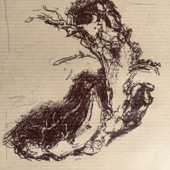 「La sieste sous l’ar…」というタイトルの描画 Olga Richirによって, オリジナルのアートワーク, ボールペン