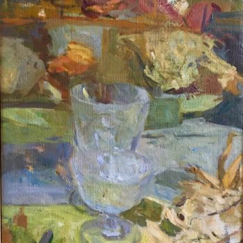 Peinture intitulée "Les deux verres" par Olga Richir, Œuvre d'art originale, Huile