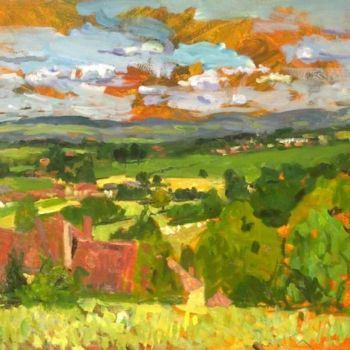 Painting titled "La Nievre" by Olga Richir, Original Artwork, Oil