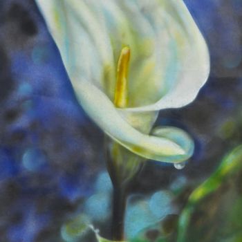 Painting titled "calla flower" by Olga Rozova, Original Artwork, Airbrush