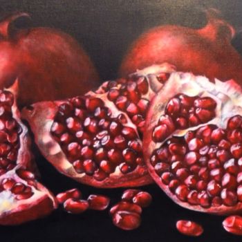Painting titled "Pomegranates" by Olga Rozova, Original Artwork, Airbrush