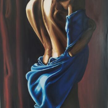 Painting titled "Sexy back-1" by Olga Sarukhanova, Original Artwork, Oil Mounted on Wood Stretcher frame