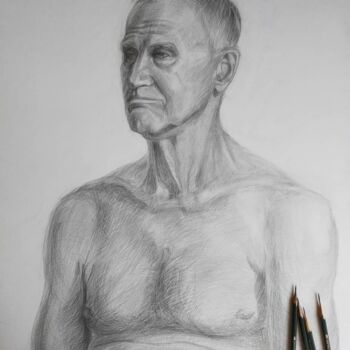 Dibujo titulada "Портрет мужчины" por Olga Selezneva, Obra de arte original, Lápiz