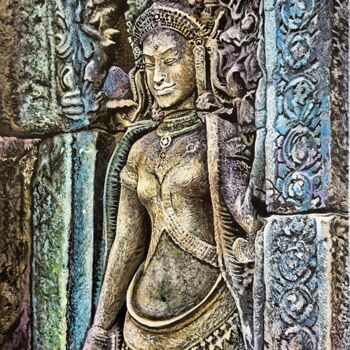 Peinture intitulée "Angkor Wat: Whisper…" par Olga Serebryanskaya, Œuvre d'art originale, Acrylique Monté sur Châssis en bois