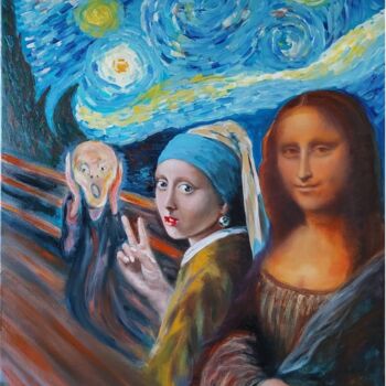 Картина под названием "4 шедевра" - Olga Shelkovaja, Подлинное произведение искусства, Масло