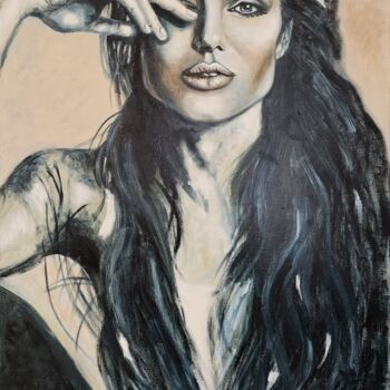 Pintura titulada "Angelina Jolie" por Olga Shelkovaja, Obra de arte original, Oleo
