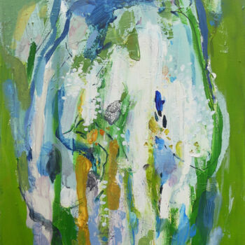 Schilderij getiteld "The Green" door Olga Sidorenko, Origineel Kunstwerk, Acryl