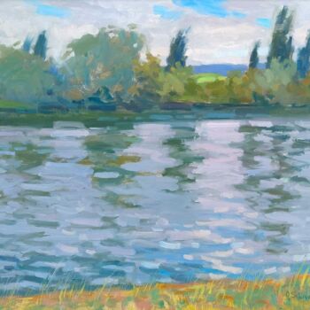 Картина под названием "Seine" - Olga Silivanchyk, Подлинное произведение искусства, Масло Установлен на Деревянная рама для…