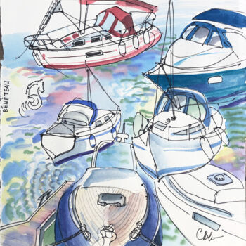绘画 标题为“Voilier - Sailing s…” 由Olga Skvortsova, 原创艺术品, 水彩