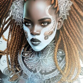 Картина под названием "A dark-skinned girl…" - Olga Sosova, Подлинное произведение искусства, Цифровая живопись Установлен н…