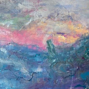 Pintura titulada "Sunset in mountains" por Stasssi, Obra de arte original, Acrílico