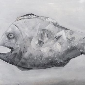 Pintura intitulada "Ryba" por Olga Sznejder, Obras de arte originais