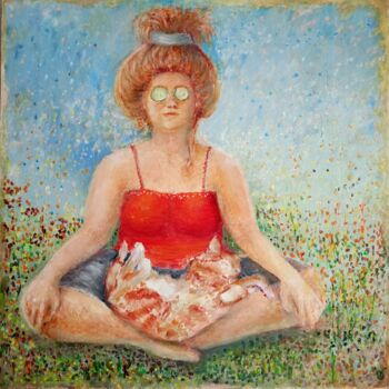 Pittura intitolato ""Meditation," Origi…" da Olga Vedyagina, Opera d'arte originale, Olio
