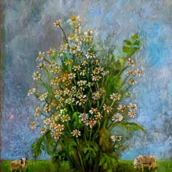 Painting titled ""Summer from Childh…" by Olga Vedyagina, Original Artwork, Oil
