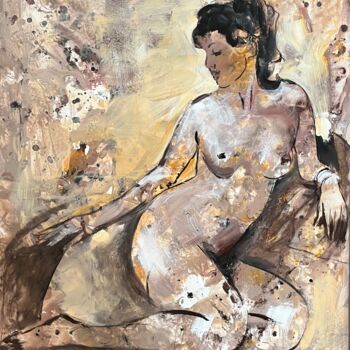 Peinture intitulée "Nude" par Olga Volha Piashko, Œuvre d'art originale, Acrylique Monté sur Châssis en bois