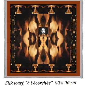 Текстильное искусство под названием "Silk scarf / carré…" - Olga Voscannelli, Подлинное произведение искусства, Цифровая жив…