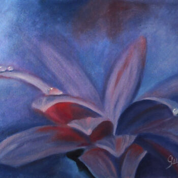 Painting titled "A tropical flower." by Olga Yashchenko, Original Artwork, Oil Mounted on Cardboard