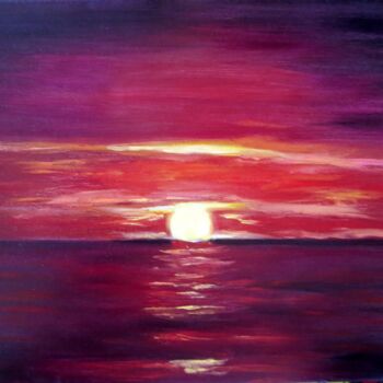 Painting titled "Fantastic sunset" by Olga Yashchenko, Original Artwork, Oil