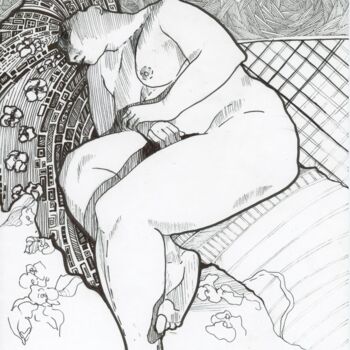 Drawing titled "Anna-Danaya" by Olga Yerushalmy, Original Artwork, Ink