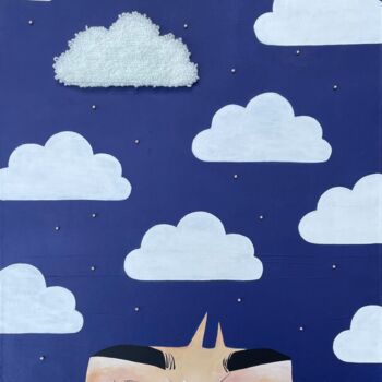 Painting titled "cloudy dreams" by Olga Zaitseva, Original Artwork, Acrylic