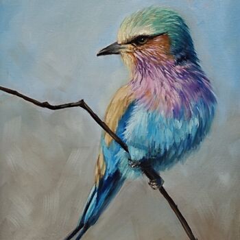 Картина под названием "Bird (Птица)" - Ольга Бузмакова, Подлинное произведение искусства, Масло Установлен на Деревянная рам…