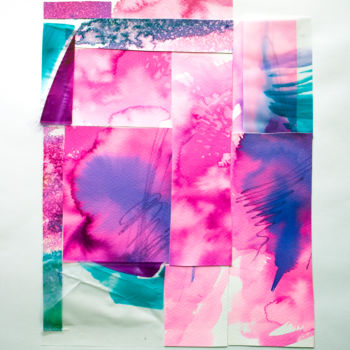Collages getiteld "Rose mix" door Olga Dospekhova, Origineel Kunstwerk, Collages