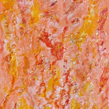 Pintura titulada "Abstract Orange Pai…" por Olga De Weck, Obra de arte original, Acrílico