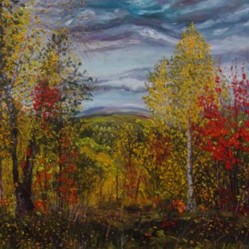 Pittura intitolato "November sky" da Olga Knezevic, Opera d'arte originale, Olio