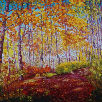 Peinture intitulée "Sunny autumn" par Olga Knezevic, Œuvre d'art originale, Huile