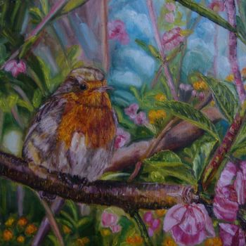 Pintura titulada "Little bird" por Olga Knezevic, Obra de arte original, Oleo